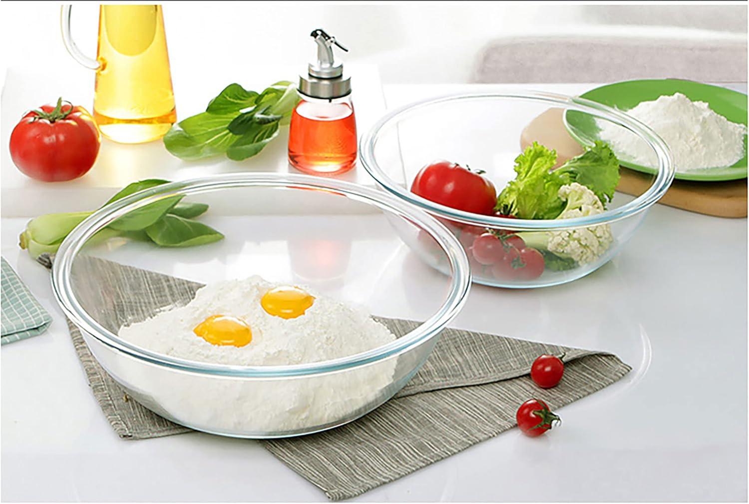 High Borosilicate Glass Mixing Bowl Set with Lids, 4 Pieces