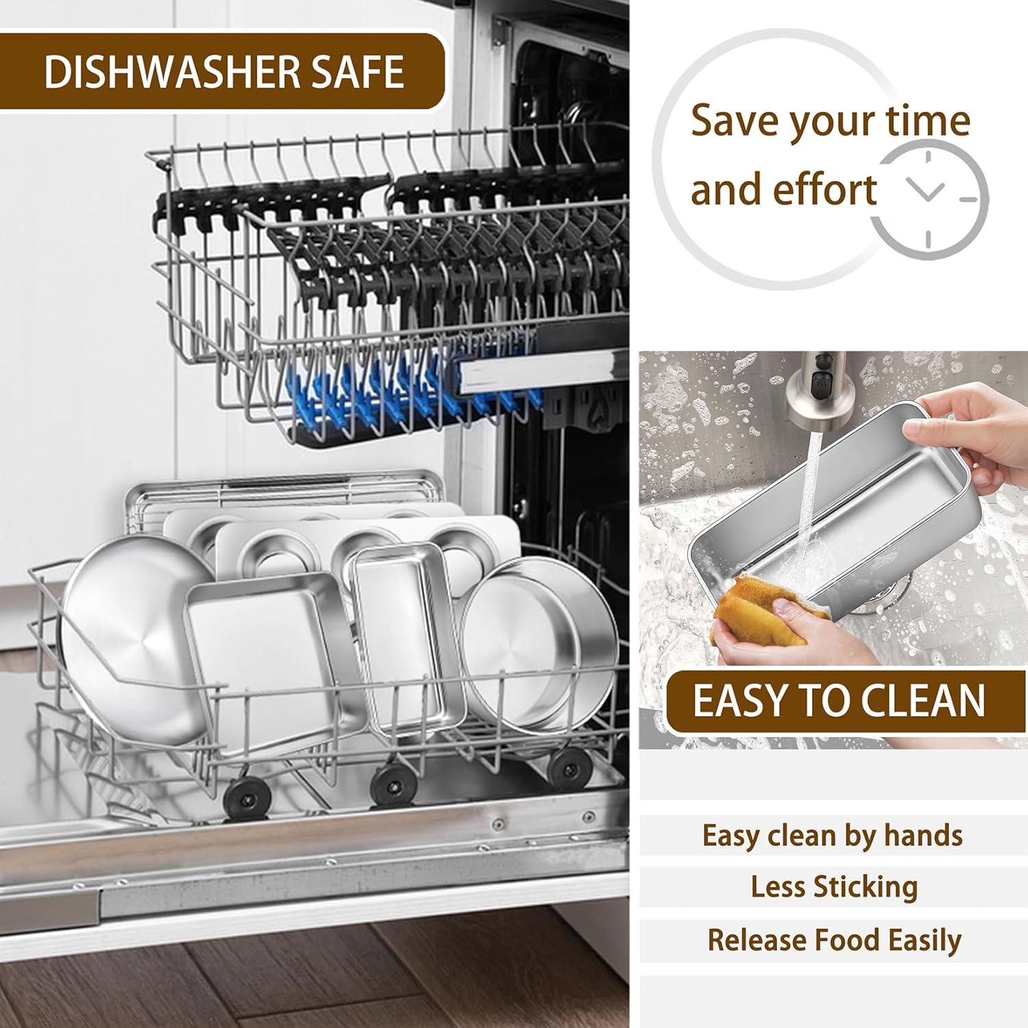 BOPWAY 12-Piece Stainless Steel Baking Pan Set