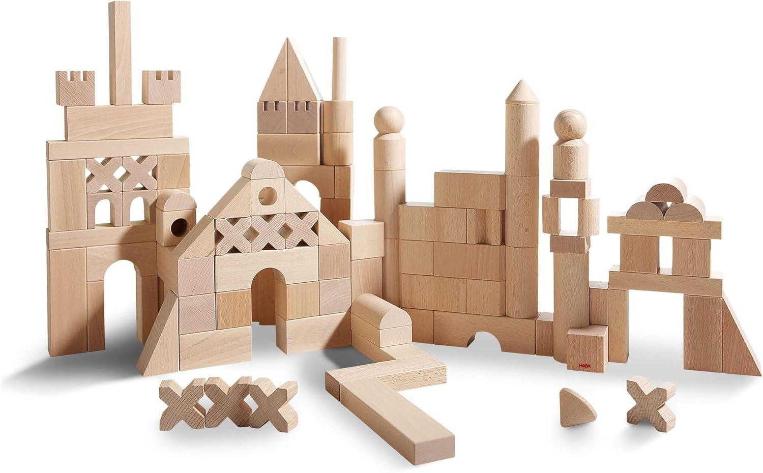 HABA Basic Building Blocks 102 Piece Extra Large Wooden Starter Set (Made in Germany)