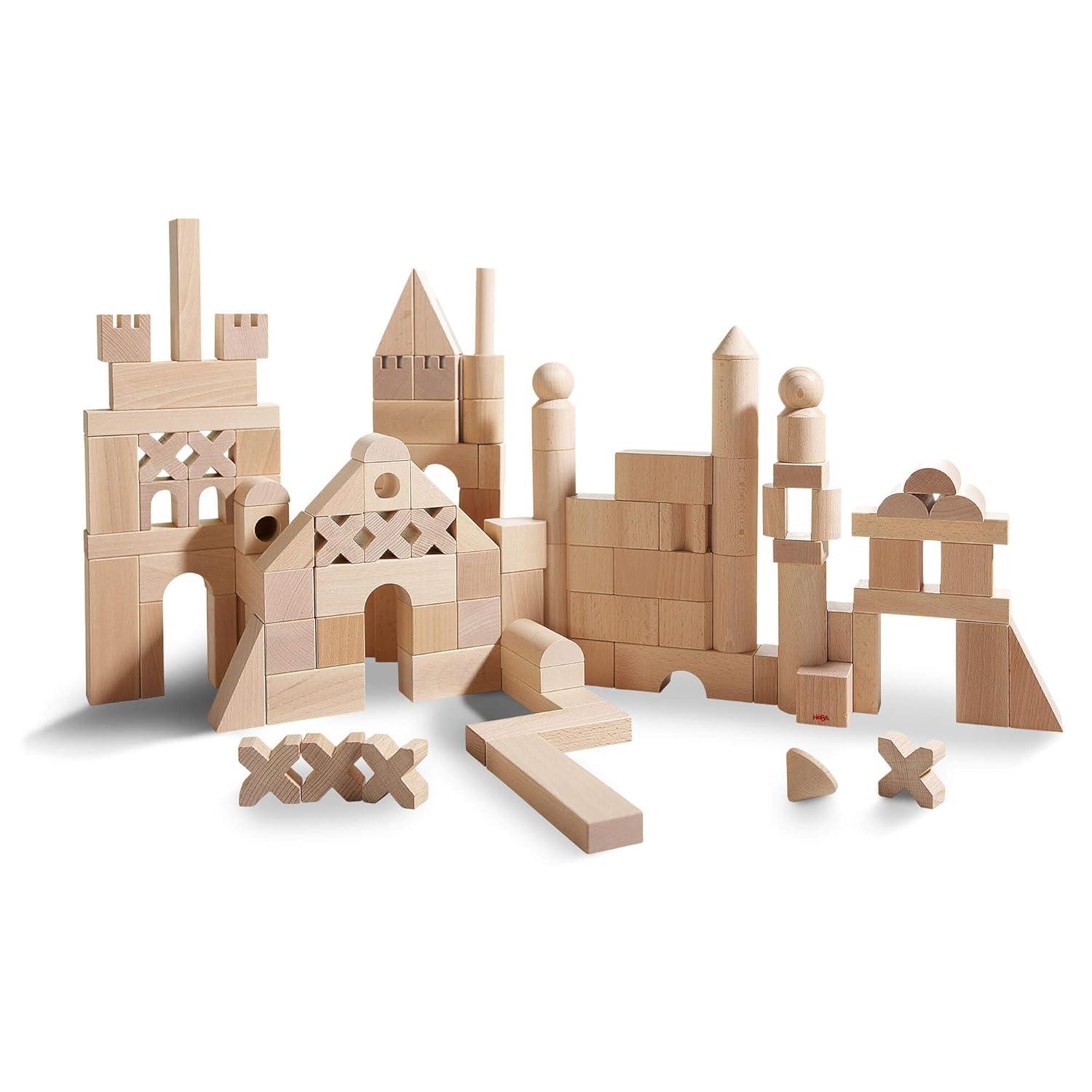 HABA Basic Building Blocks 102 Piece Extra Large Wooden Starter Set (Made in Germany)