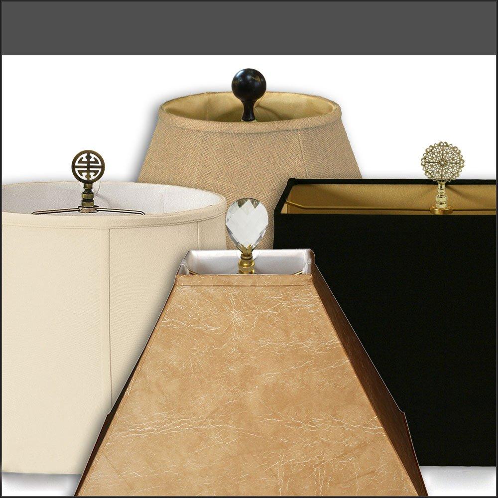 Royal Designs, Inc. Set of 2, 8 inch Polished Brass Lamp Shade Harp Holder with Lamp Finial, DIY Repair/Replacement, Heavy Duty, for Table/Floor Lamps