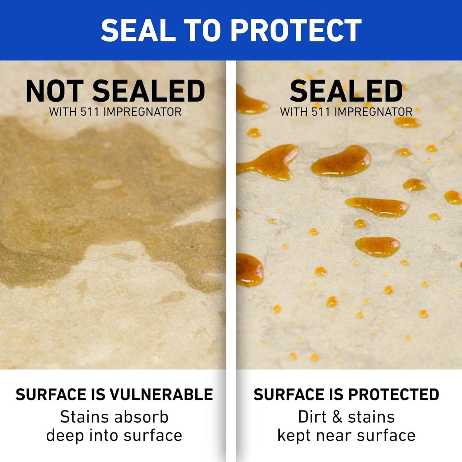 Miracle Sealants 511 Impregnator Advanced Penetrating Sealer for Countertops, Stone, Tile & Grout, Pint