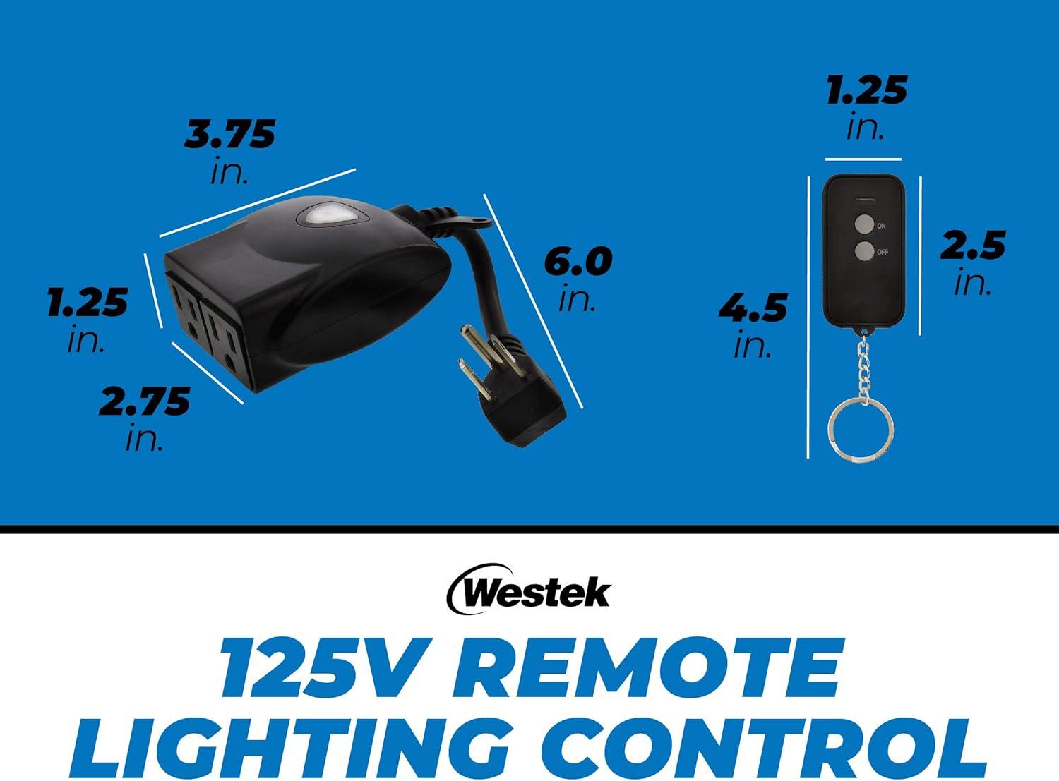 AmerTac RFK306LC Outdoor Wireless Remote & Plug-In Receiver Kit, Black