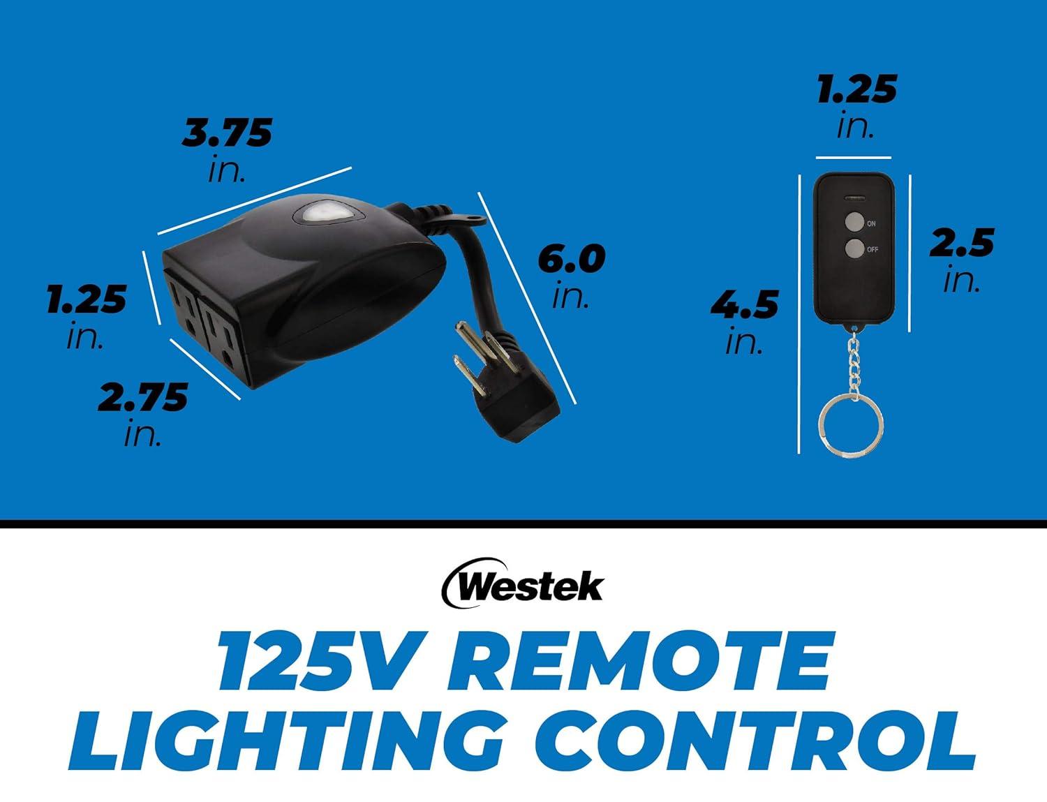 AmerTac RFK306LC Outdoor Wireless Remote & Plug-In Receiver Kit, Black