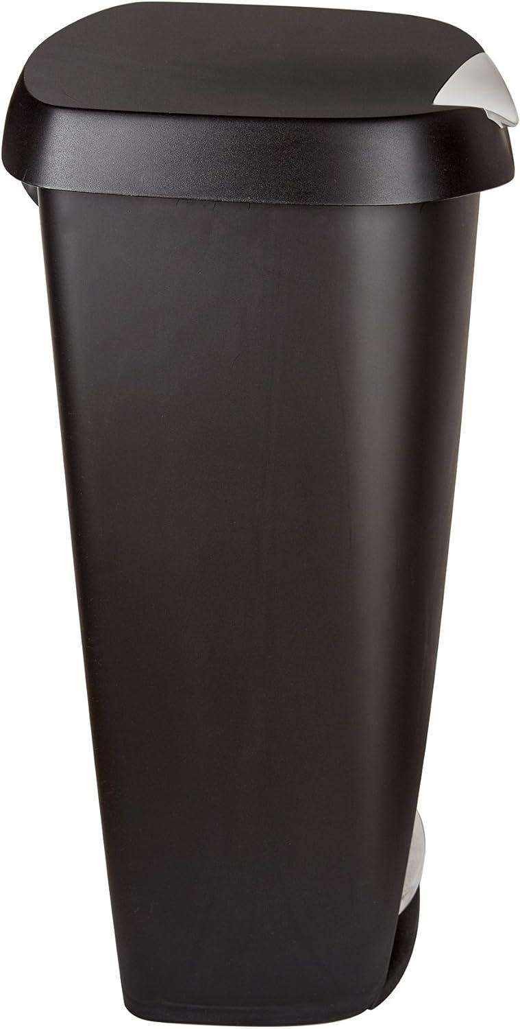 Umbra 13gal Brim Step Trash Can Black/Nickel: Kitchen Trash Can, 50 Quart, Indoor, Polypropylene, Spot Clean