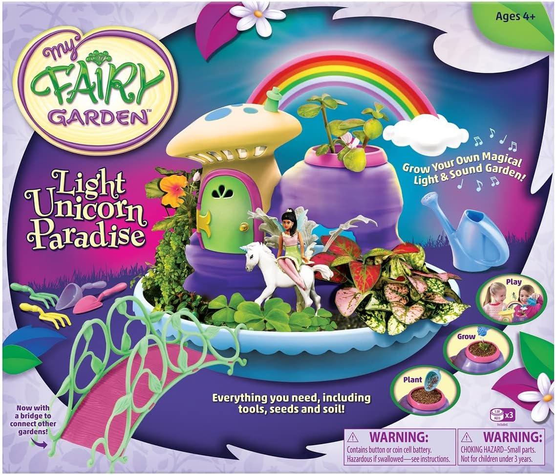 PlayMonster My Fairy Light Unicorn Paradise, Interactive Garden Playset with Lights and Sounds, Ages 4 and Up