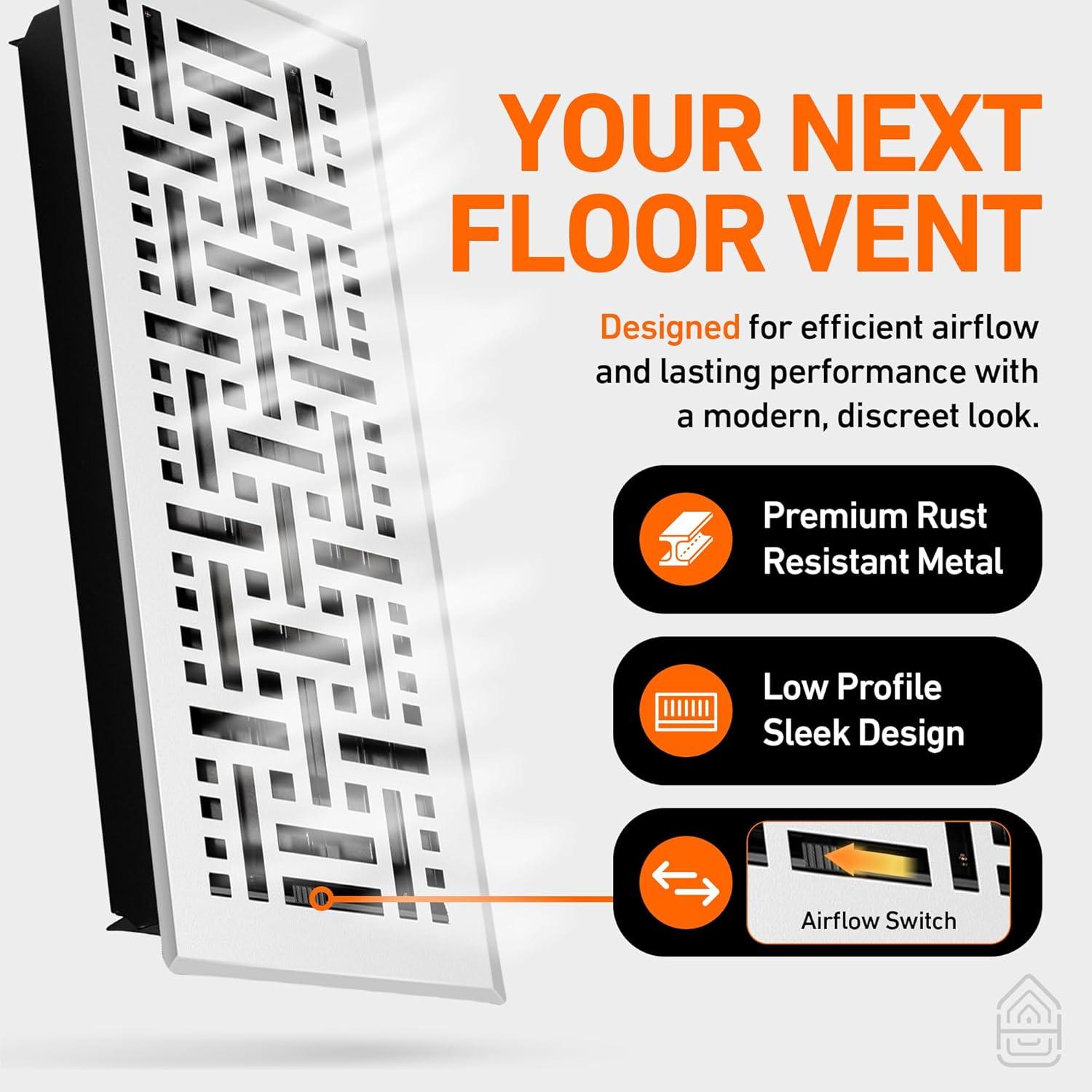 Home Intuition Basketweave Floor Vent Cover Register With Mesh Net