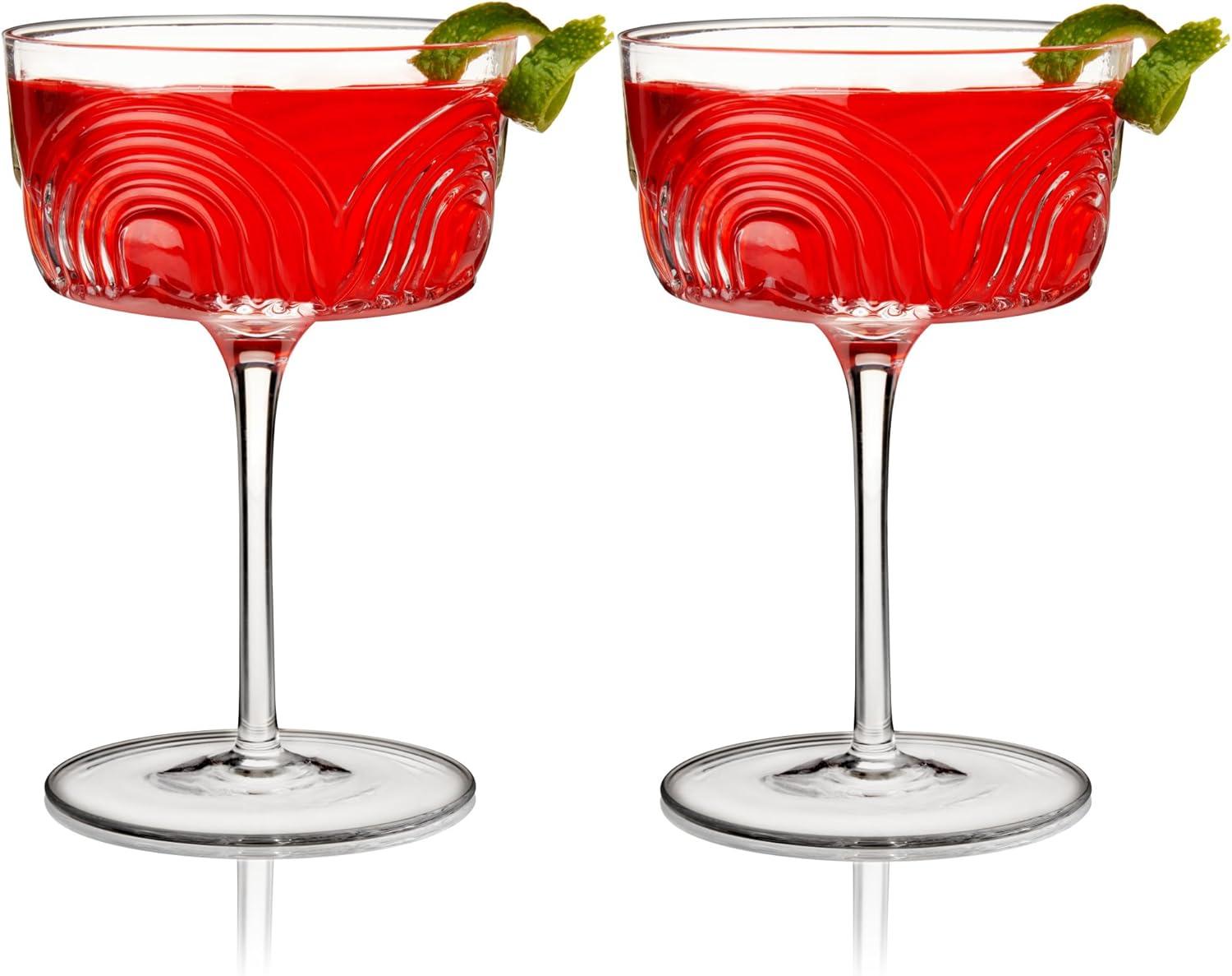 Viski Beau Crystal Cocktail Coupes (Set of 2)
