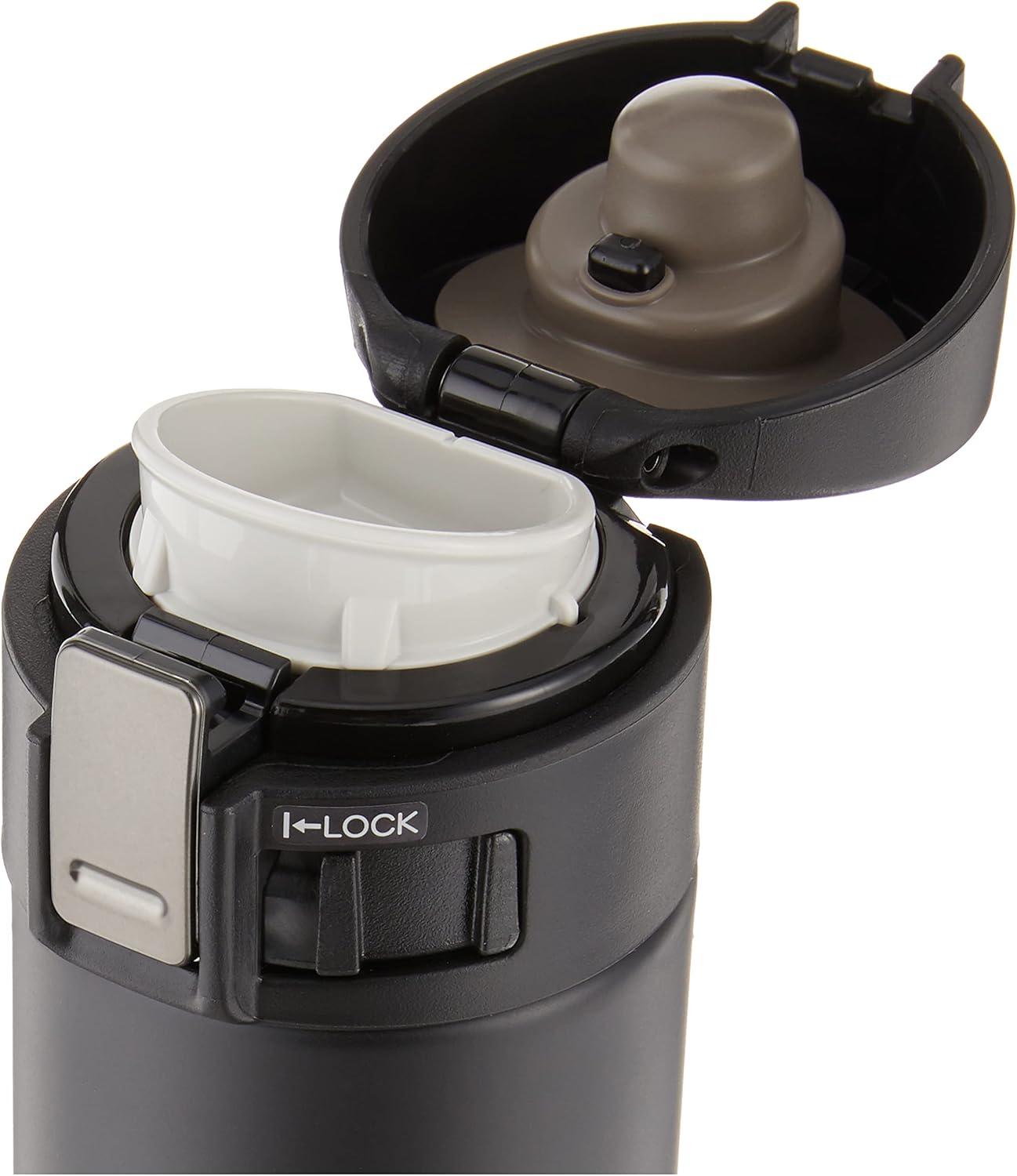 Zojirushi 16oz Stainless Steel Travel Mug SM-KHE48 - Black: Leakproof, Insulated, Flip-Top Lid, Hot & Cold Use