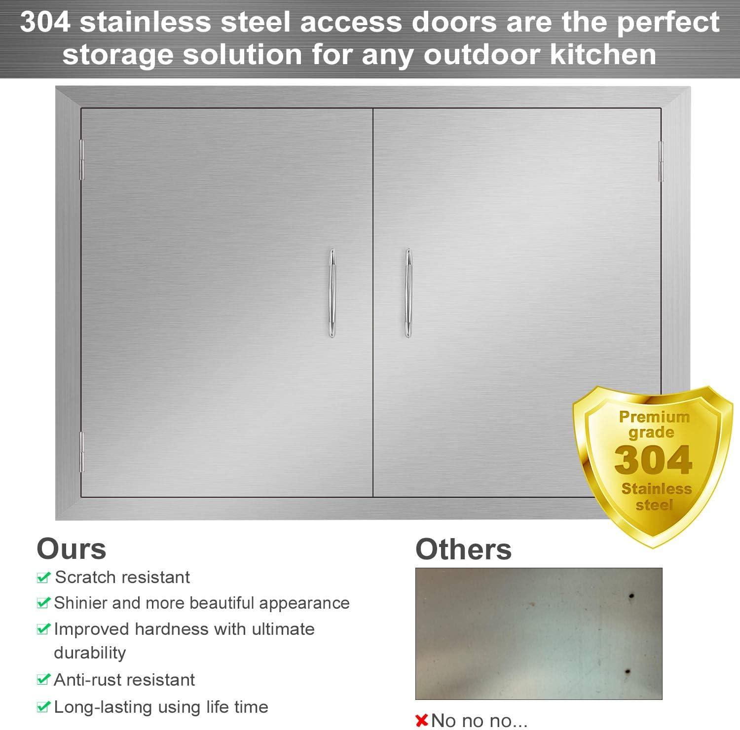 Stainless Steel Double Door Outdoor Kitchen Access Panel