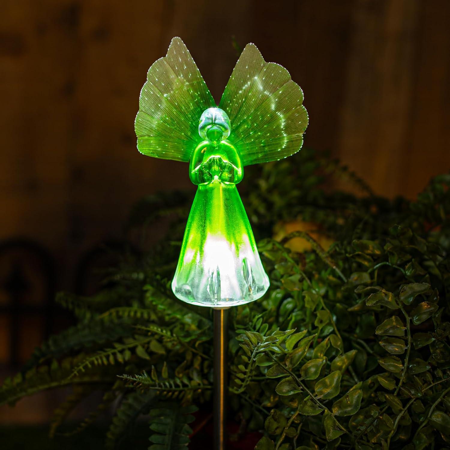 Crosslight SSS210019AB - Yellow Angel Solar Light Garden Stake, Green