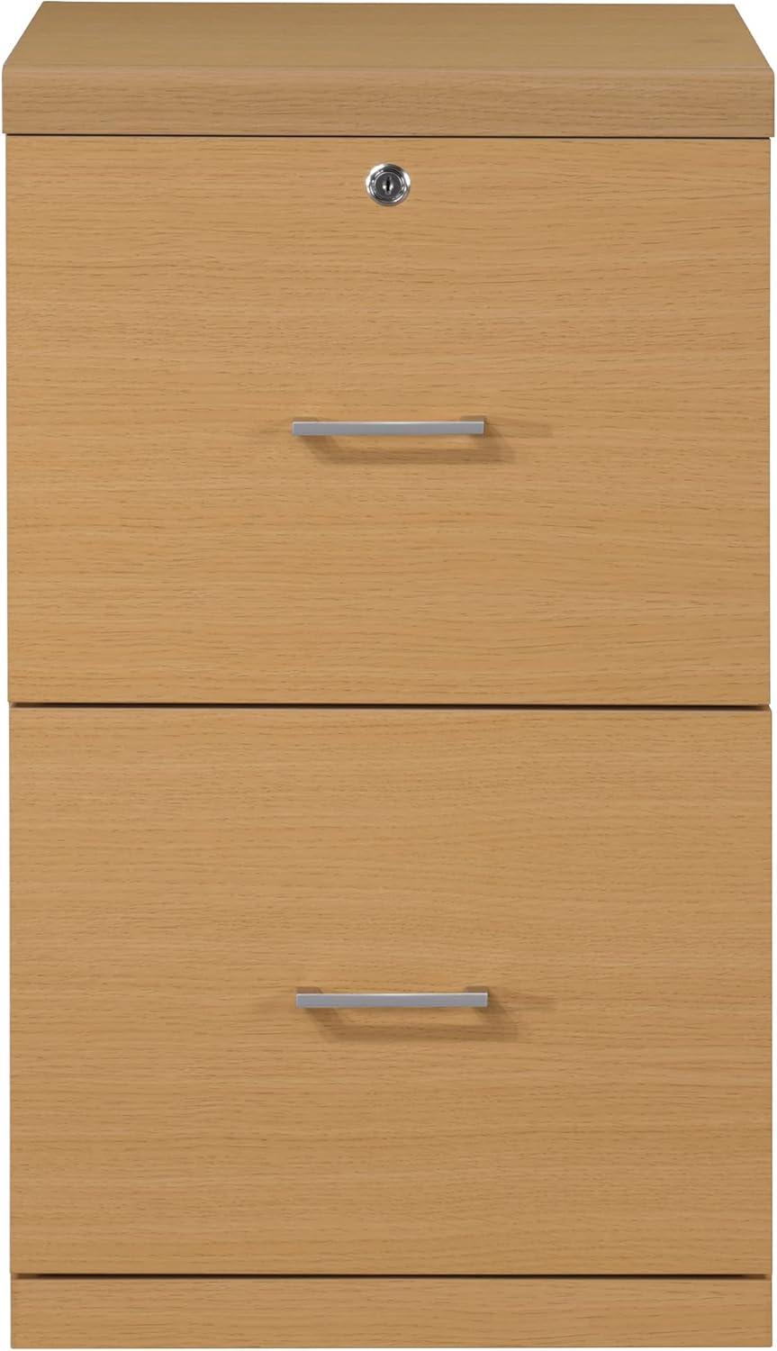 Natural 2-Drawer Lockable Vertical File Cabinet with Engineered Wood