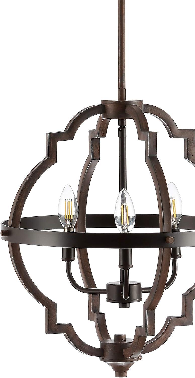 Ogee 16.75" 3-Light Adjustable Iron Rustic Industrial LED Pendant, Oil Rubbed Bronze