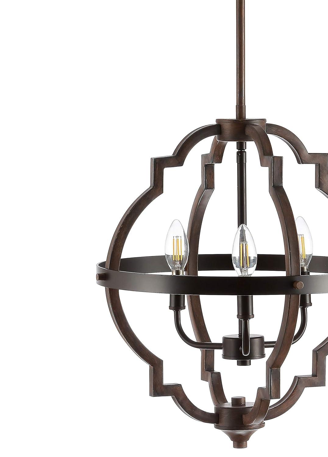 Ogee 16.75" 3-Light Adjustable Iron Rustic Industrial LED Pendant, Oil Rubbed Bronze