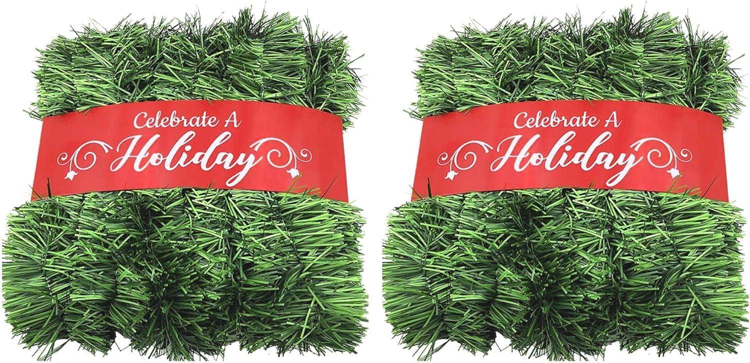 50 Foot Garland | Christmas Garland for Christmas Decorations Indoor or Outdoor | Non-Lit Soft Garland Christmas Decorations | Green Holiday Decor | Home Garden Artificial Greenery (50 FT)