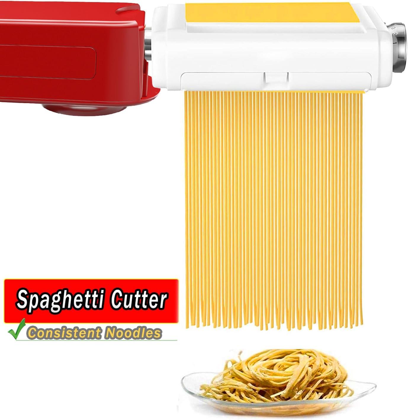 Pasta Maker Attachment for Kitchenaid/Cuisinart Stand Mixers, 3 in 1 Noodle Maker Pasta Roller Fettuccine Spaghetti Cutter and Cleaning Brush, Kitchen aid Accessories- Pasta Roller and Cutter Set C35