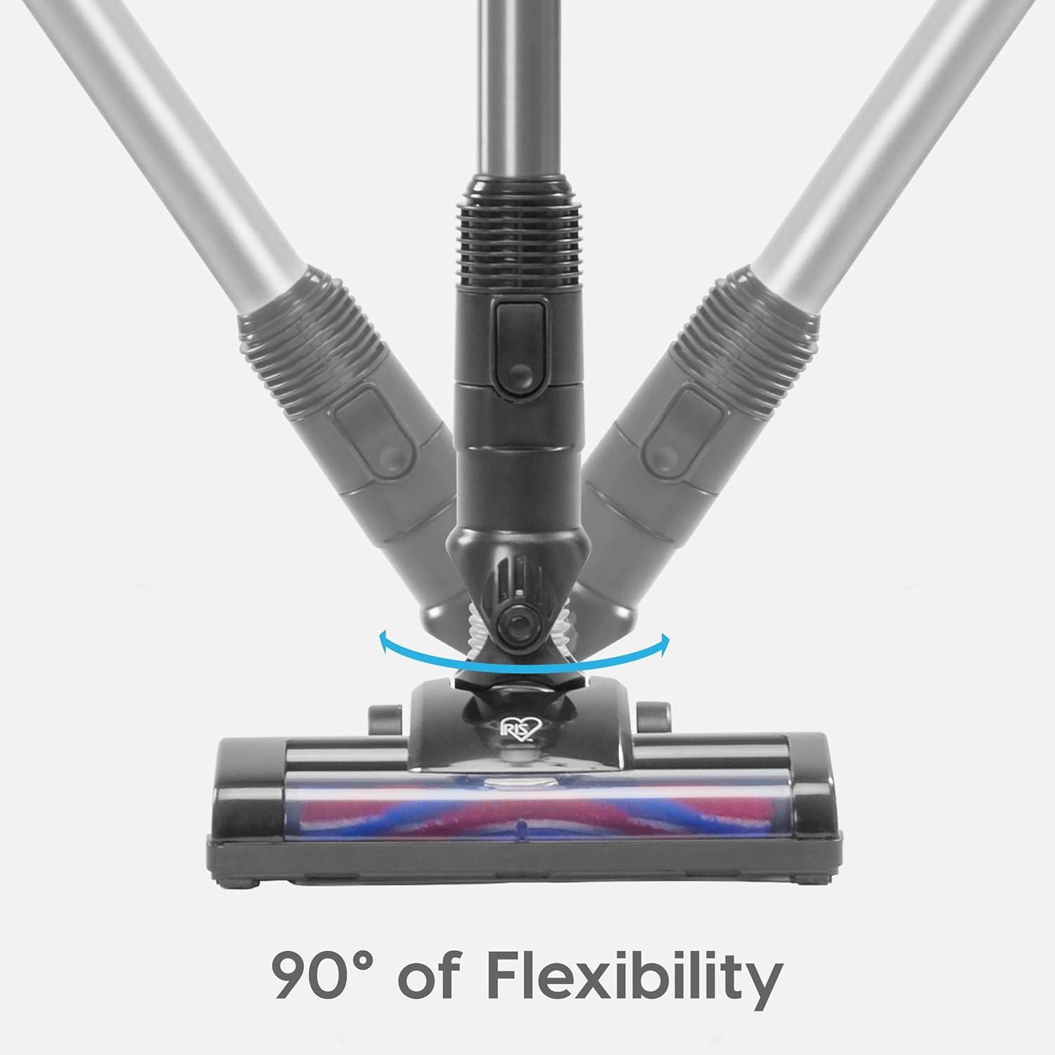 IRIS USA Power Brush Cordless Cyclone Stick Vacuum for Low-profile, Stand and 4-in-1 Attachments, 9000Pa Suction LED Indicator