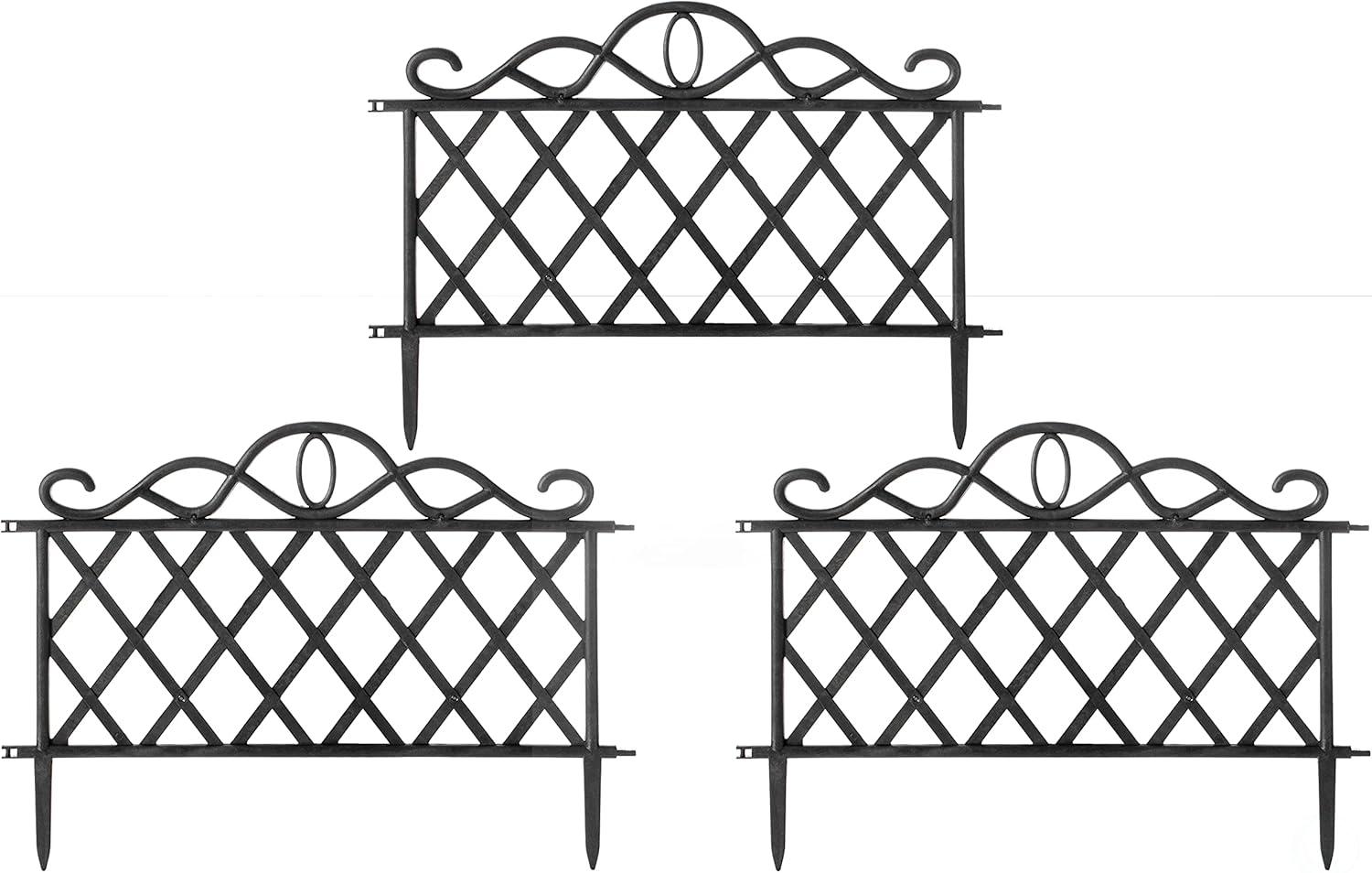 14'' H x 18.75'' W Black Metal Fencing