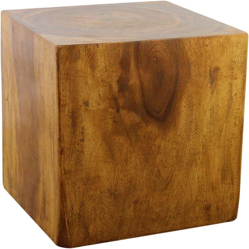 Haussmann® Wood Cube Table 18 in SQ x 18 in High Hollow inside Oak Oil