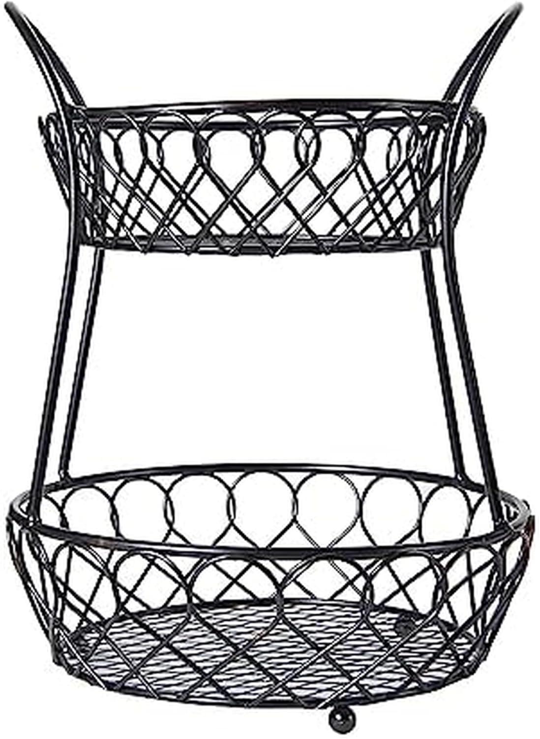 Gourmet Basics by Mikasa Gourmet Basics by Mikasa Loop and Lattice Wire Basket, Antique Black