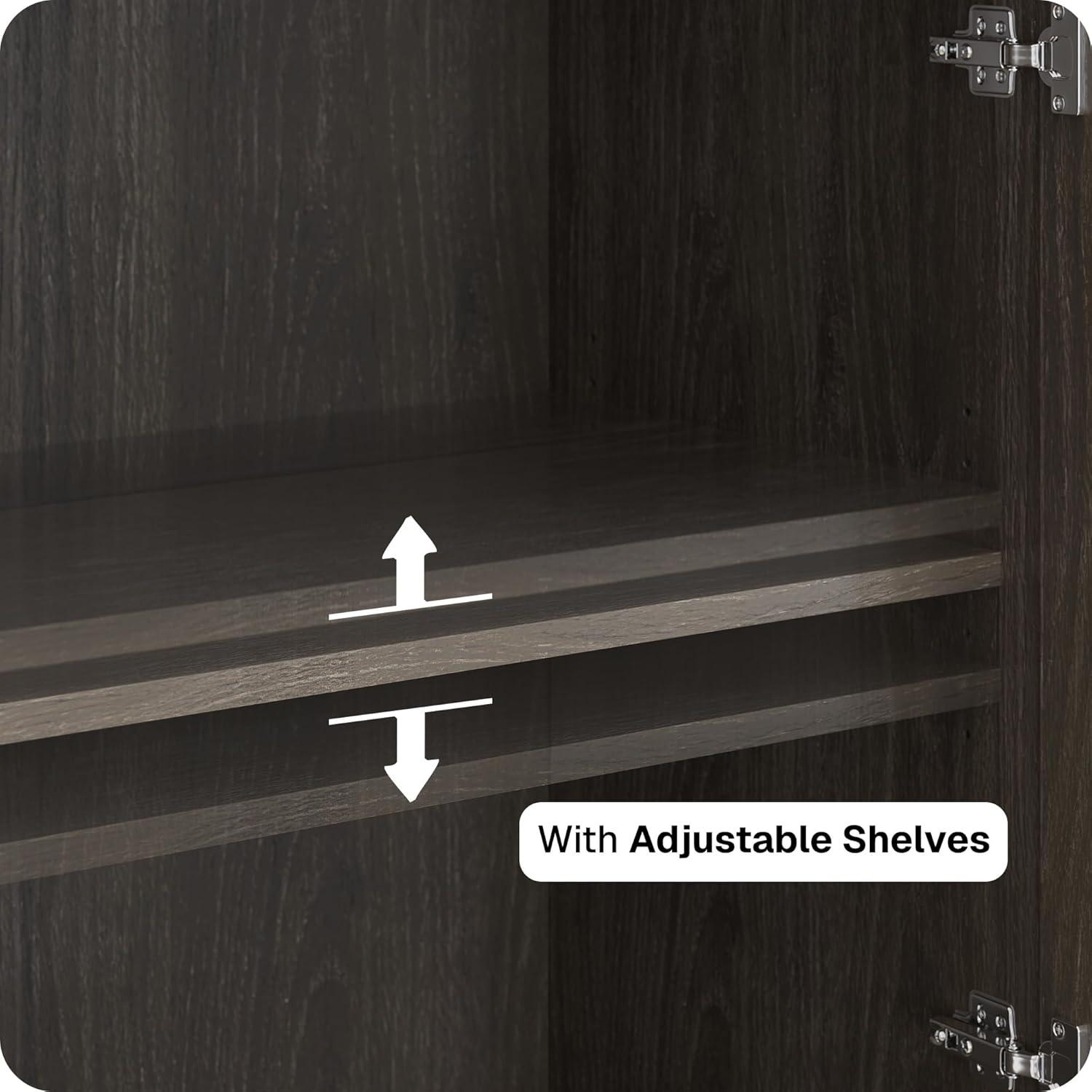 NEUTRALPOSTURE Sideboard Buffet Cabinet, Modern Wood Glass-Buffet-Sideboard With Storage, Console Table For Kitchen, Dining Room, Living Room, Hallway, Or Entrance - Brixston