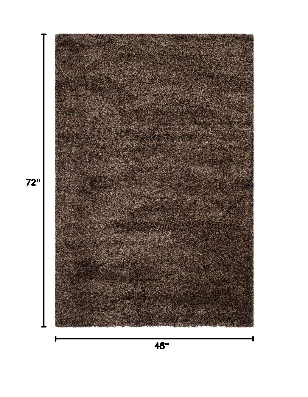 Shag SG151 Power Loomed Indoor Area Rug - Mushroom - 4'x6' - Safavieh.