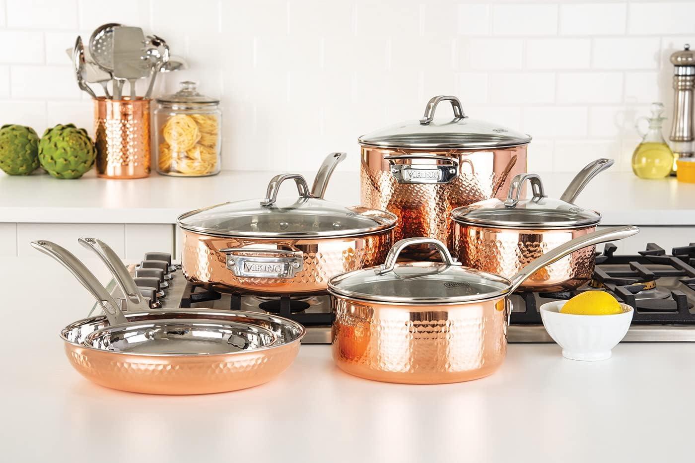 Viking Hammered Copper Clad 10 Piece Cookware Set