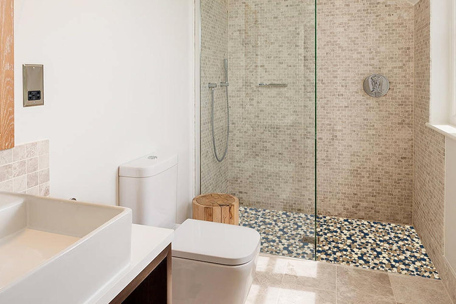 Blue Porcelain Pebbles / Rocks Wall & Floor Tile