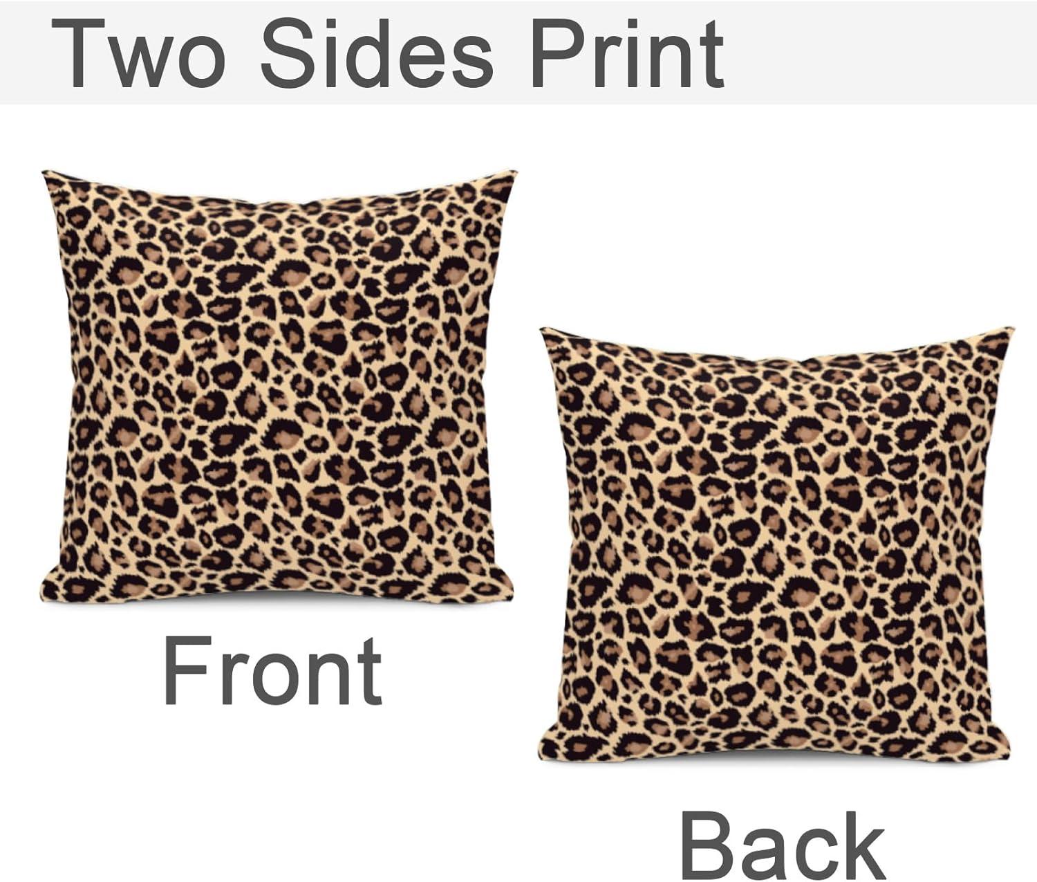 LALILO Throw Pillow Covers Trendy Leopard Wild Animal Cheetah Skin Cushion Cover 18" x 18", 2 Pack