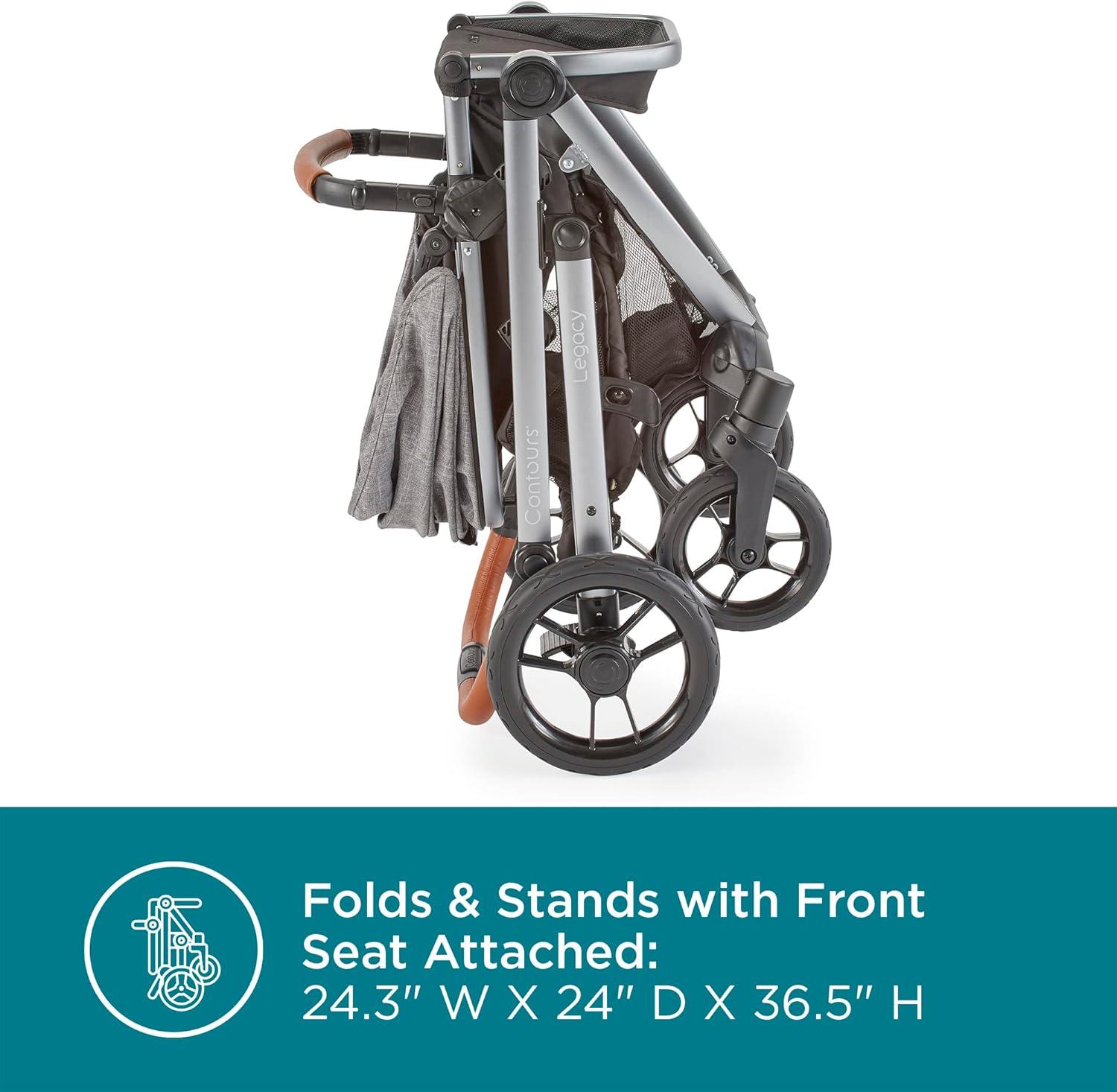 Contours Legacy Single to Double Convertible Stroller - Gray