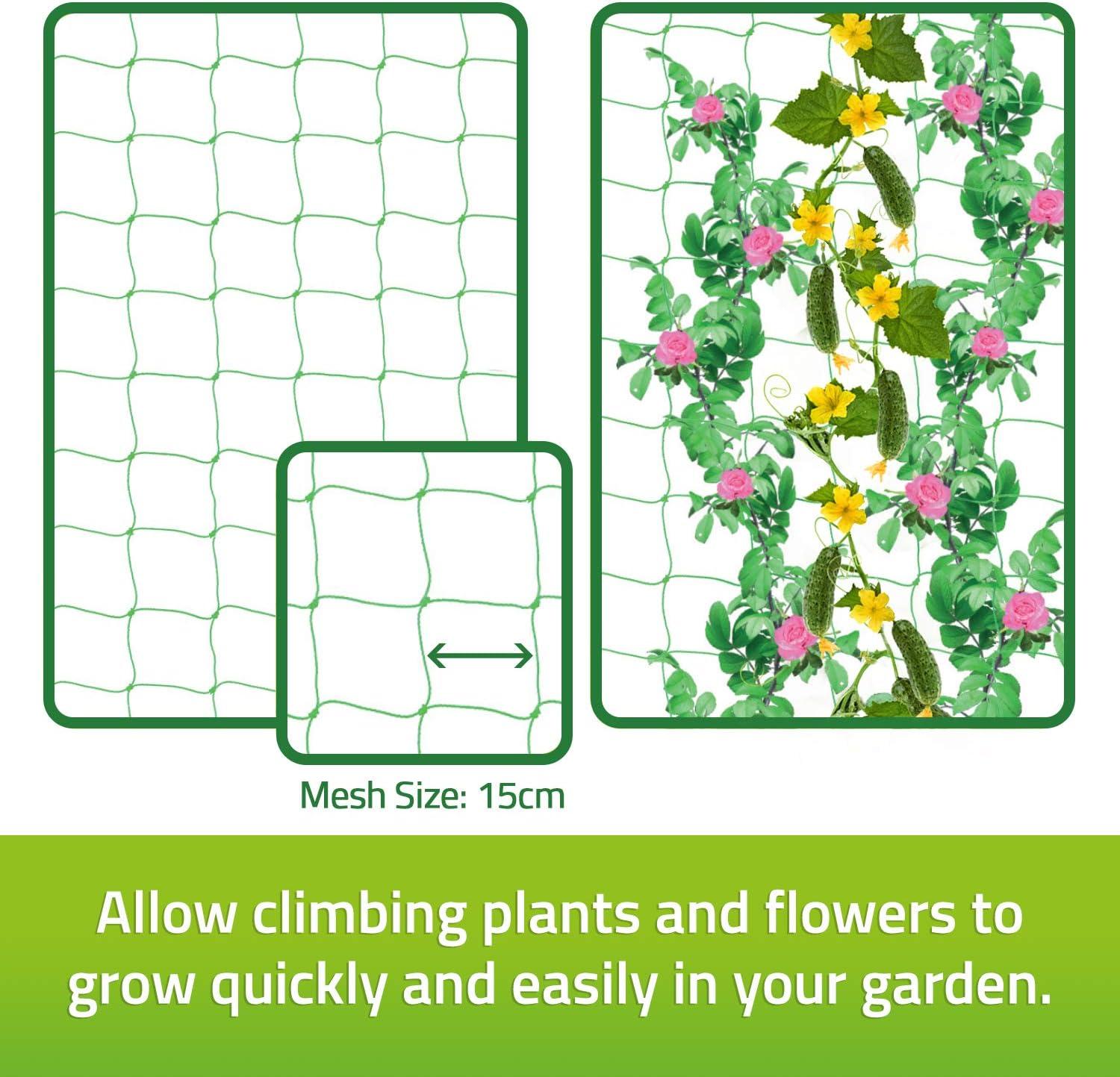 Original Stationery Trellis Netting for Climbing Garden Plants, Easy to Install Plant Net and Vegetable Netting to Grow Garden Flowers