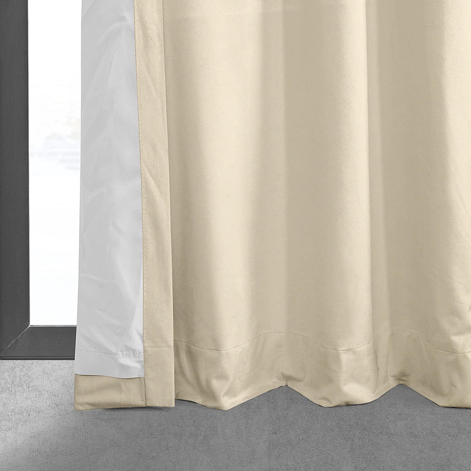 Luxurious Gray Velvet Blackout Indoor Window Curtain 50" x 120"