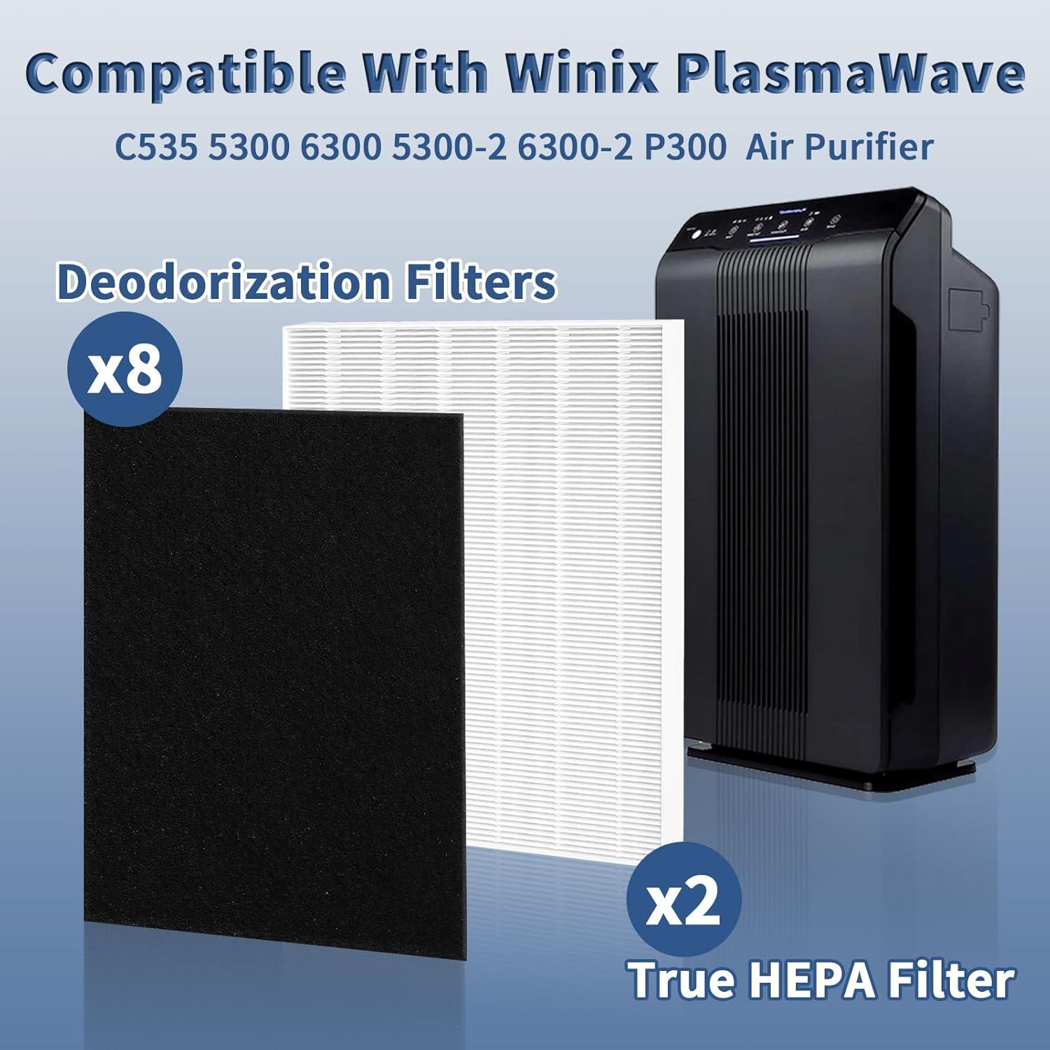 White and Black HEPA Activated Carbon Air Purifier Filters