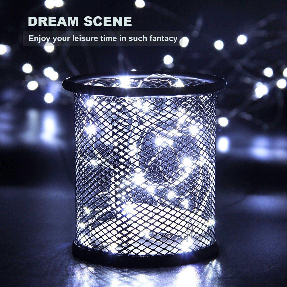 CYLAPEX 6 Pack Blue Fairy Lights Battery Operated Fairy String Lights Firefly Lights LED Starry String Lights 3.3ft 20 LEDs Silvery Copper Wire for Christmas DIY Decoration Costume Wedding Party