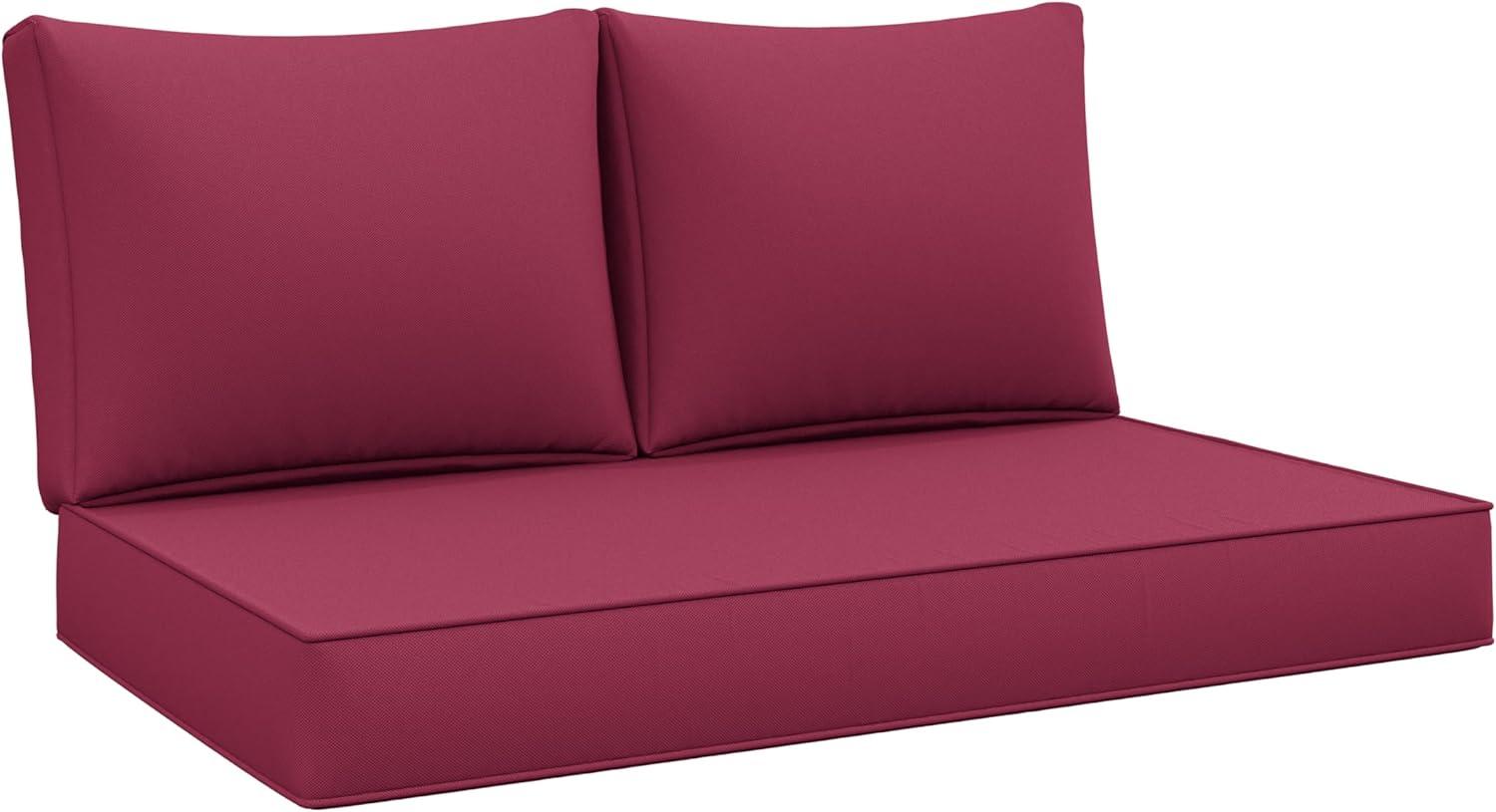 Outdoor Loveseat Cushion Set 46 X 26 Inch Water Repellent & Fadeness Patio Furniture Cushions,Removable Outdoor Couch Cushions with Hidden Zipper & Adjustment Staps for Couch, Bench, and Swing