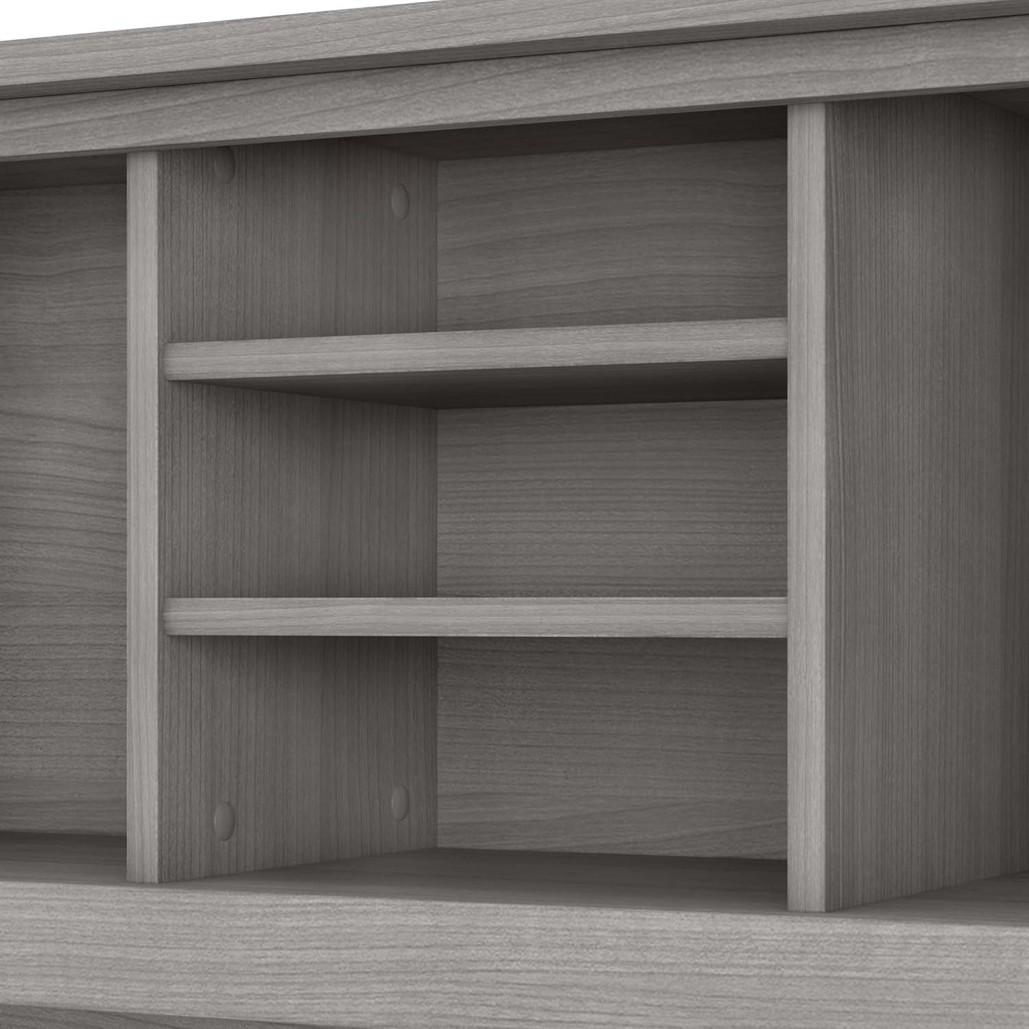 Bush Furniture Somerset 72in 2-Door Hutch with Cubbies in Platinum Gray Finish - fits on 72W L Desk or 72W Office Desk (sold Separately)