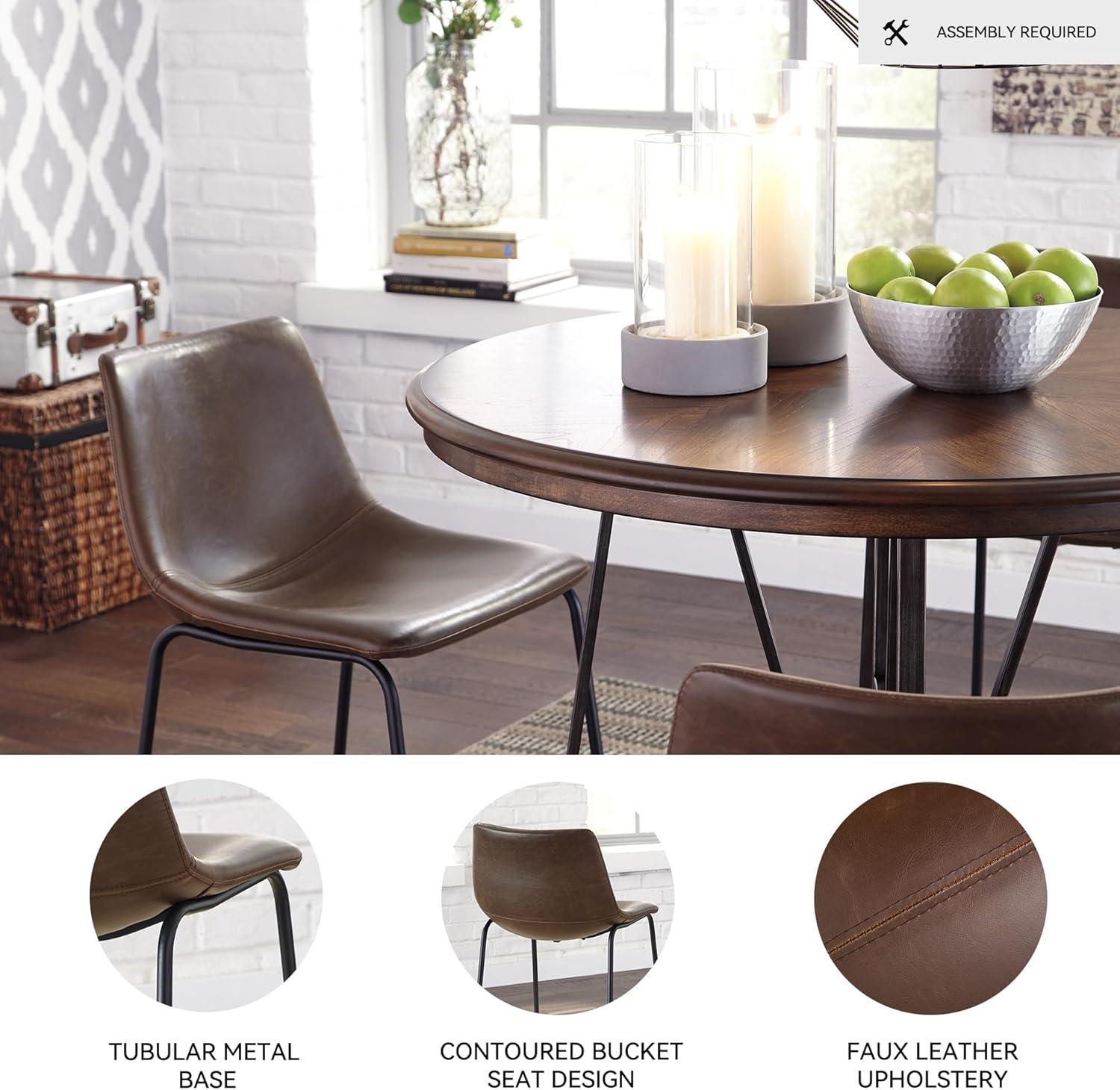 Signature Design by Ashley Centiar 24" Counter Height Modern Bucket Barstool, Set of 2