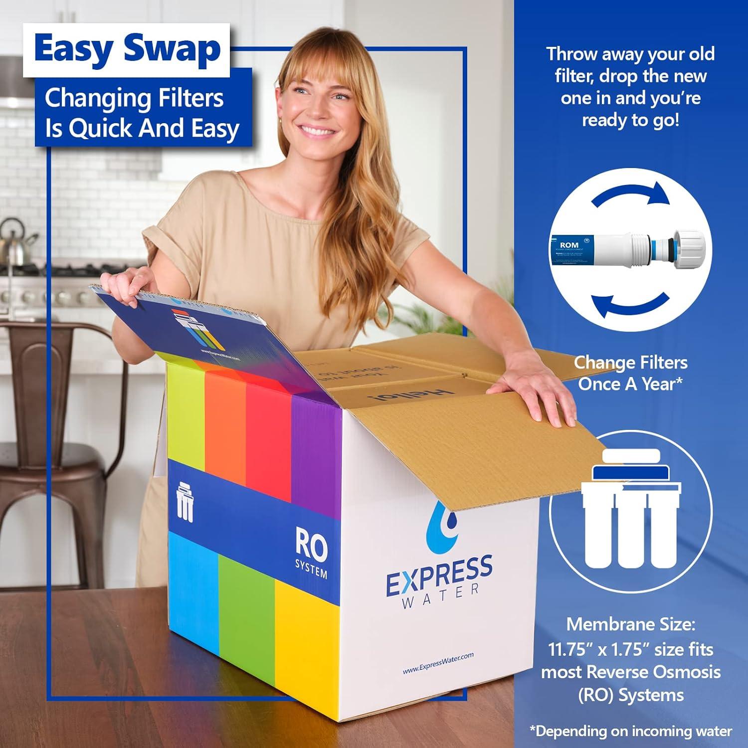 Express Water FLTMEME50 50 GPD Membrane Reverse Osmosis Universal Compatible Replacement RO, Thin Film Composite