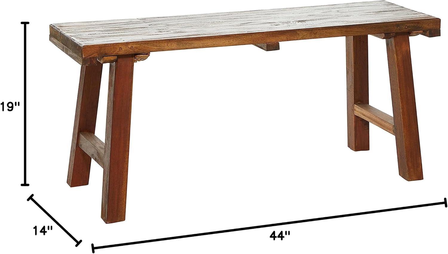 Croll Brown Wood Handmade Natural Bench 44" x 14" x 19"