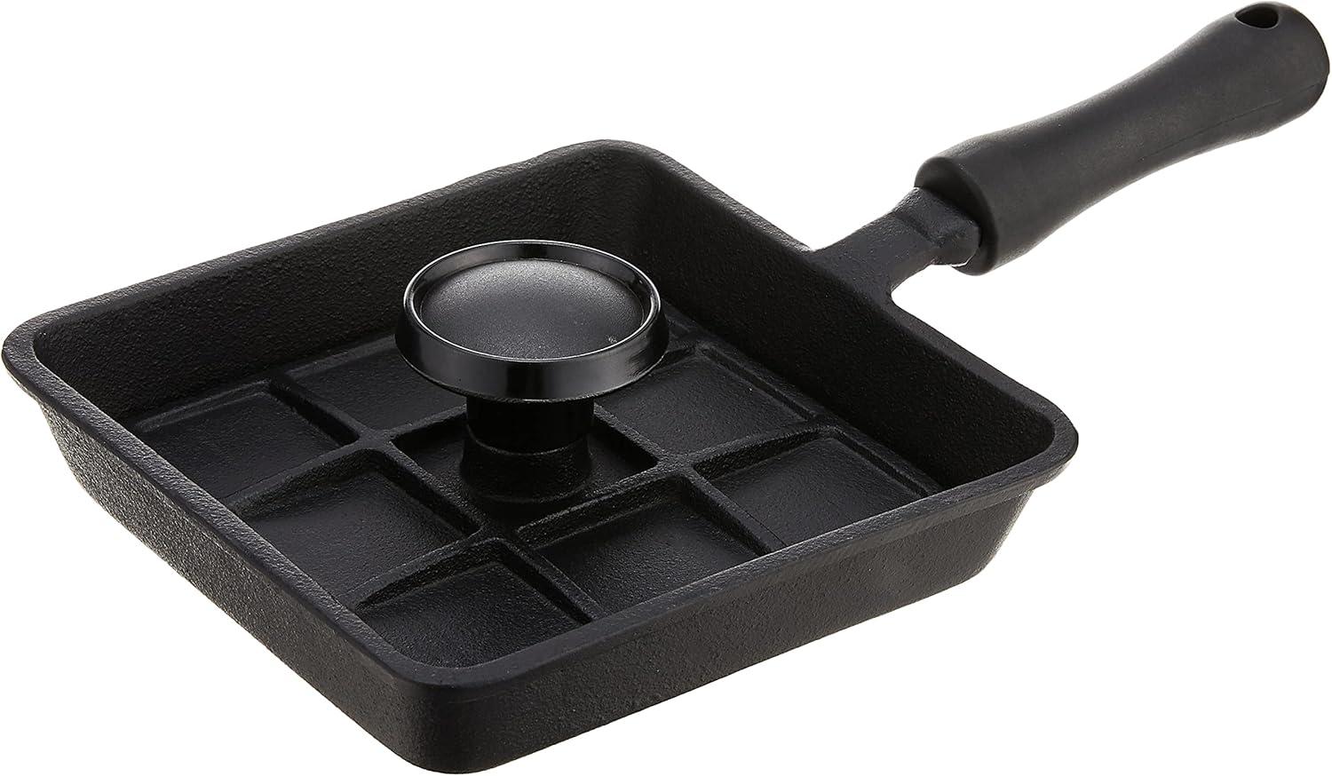 Mini Black Cast Iron Panini Pan with Press