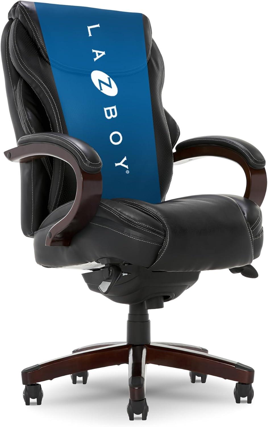 Ergonomic High-Back Black Leather Executive Swivel Chair with AIR Lumbar Support