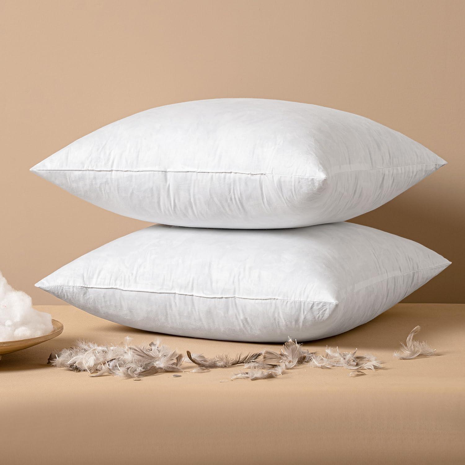 26'' White Cotton and Polyester Pillow Inserts Set of 2