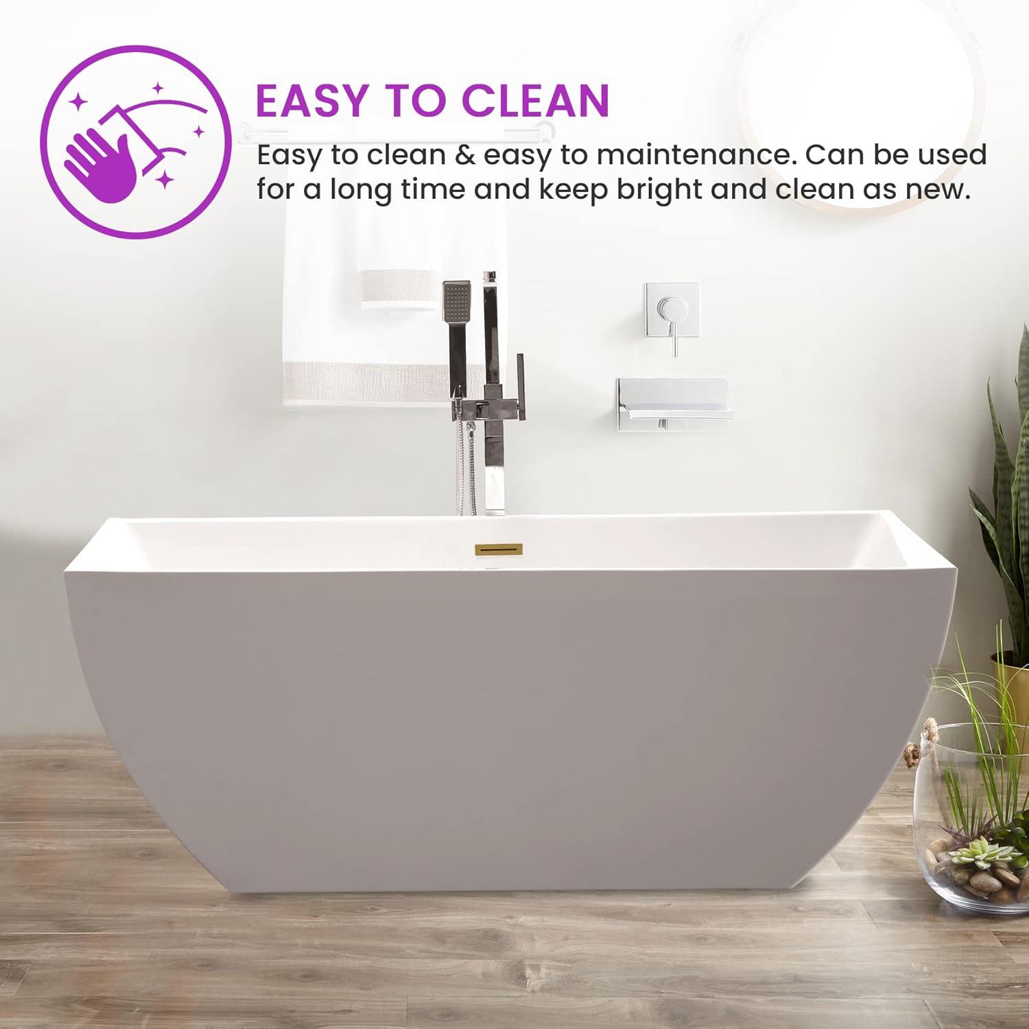 Lydia 59" x 30" Freestanding Soaking Bathtub