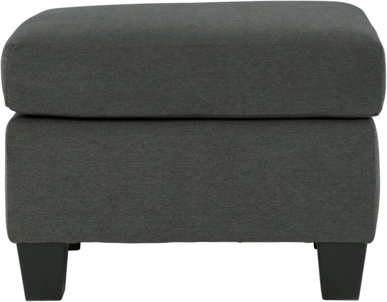 Bayonne 25" Charcoal Fabric Ottoman