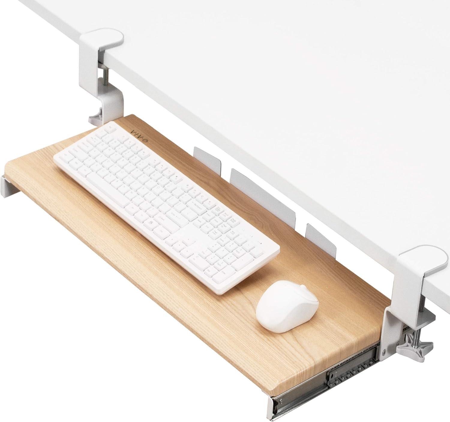 VIVO Extra Sturdy Clamp-on Computer Keyboard and Mouse Under Desk Slider Tray