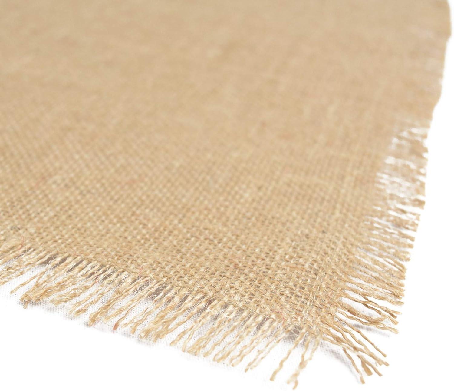 Design Imports  Jute Fringe Table Runner, Solid Natural, 15X110"