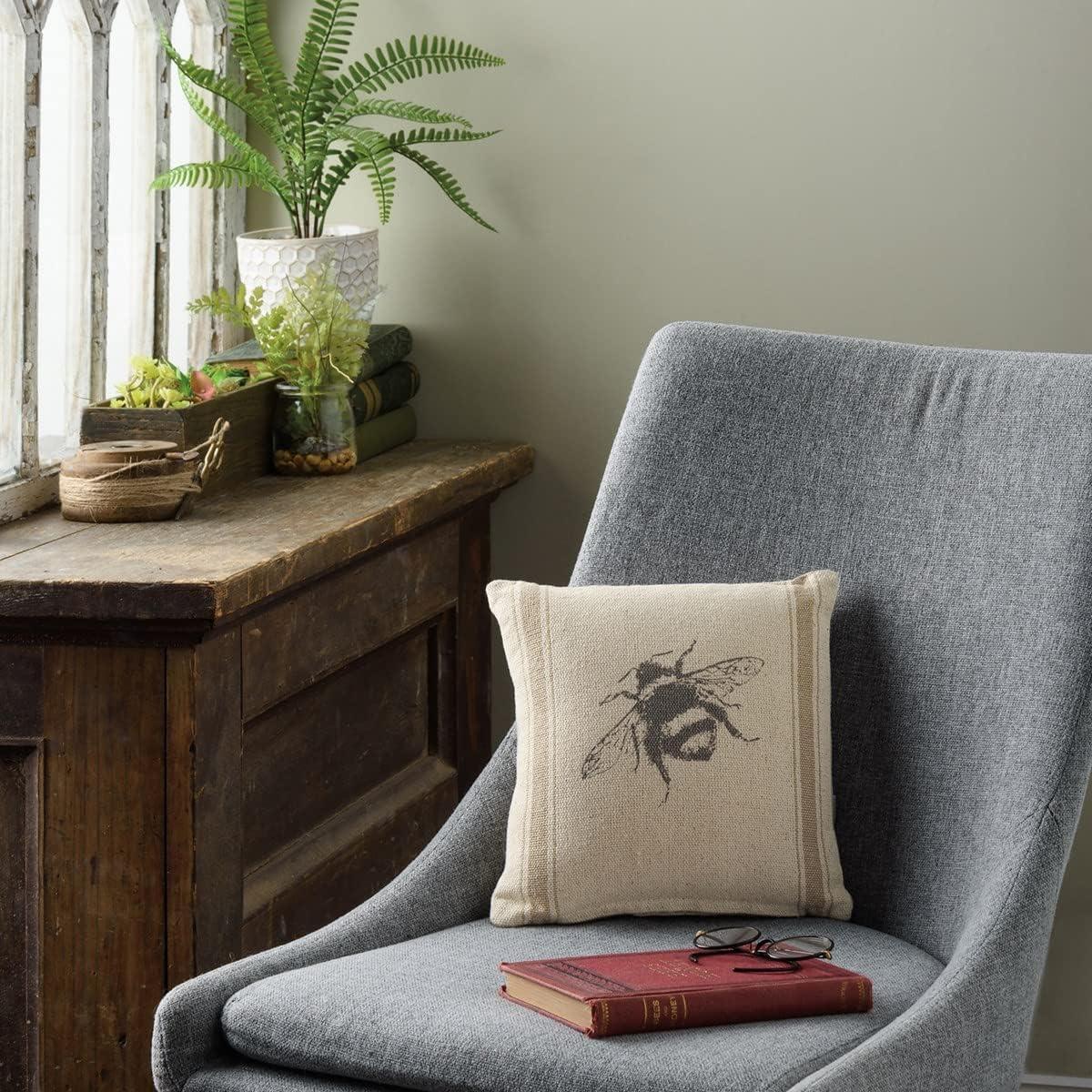 Primitives By Kathy 112074 Bee Throw Pillow, 10-inch Square