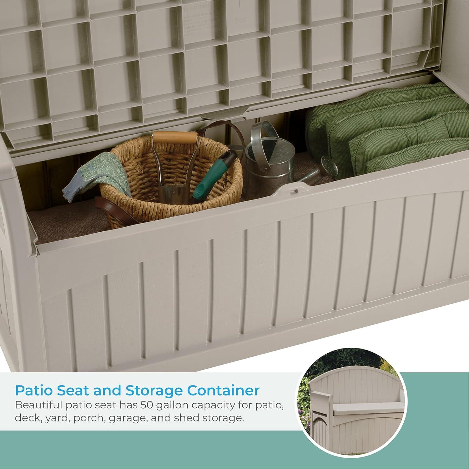 Suncast Suncast 50 Gallon Patio Storage Bench - Light Taupe