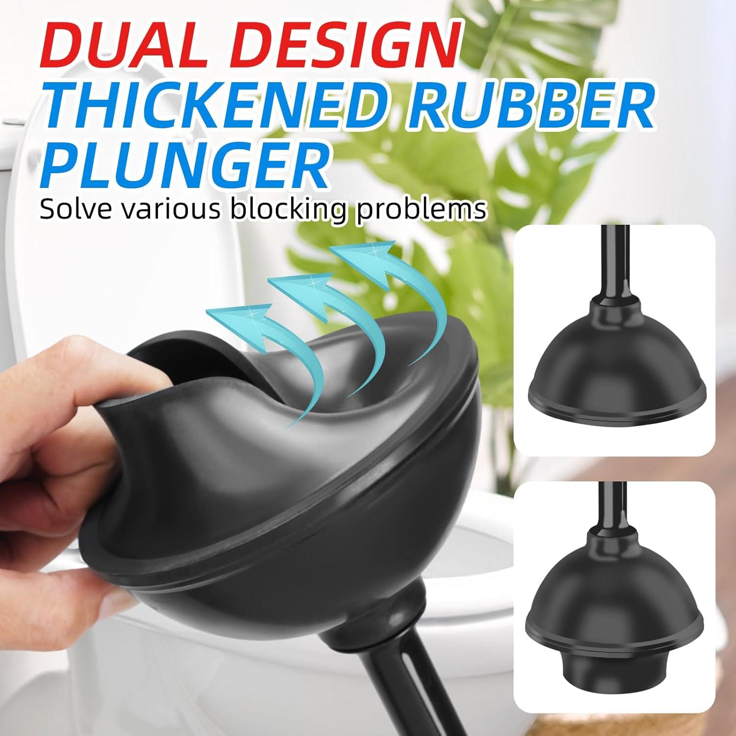 Tyuong Toilet Brush And Plunger Set 2 In 1 Plunger And Brush Set Toilet Brush Toilet Plunger And Brush Set Black Toilet Brush And Plunger Set Bathroom Plunger Household