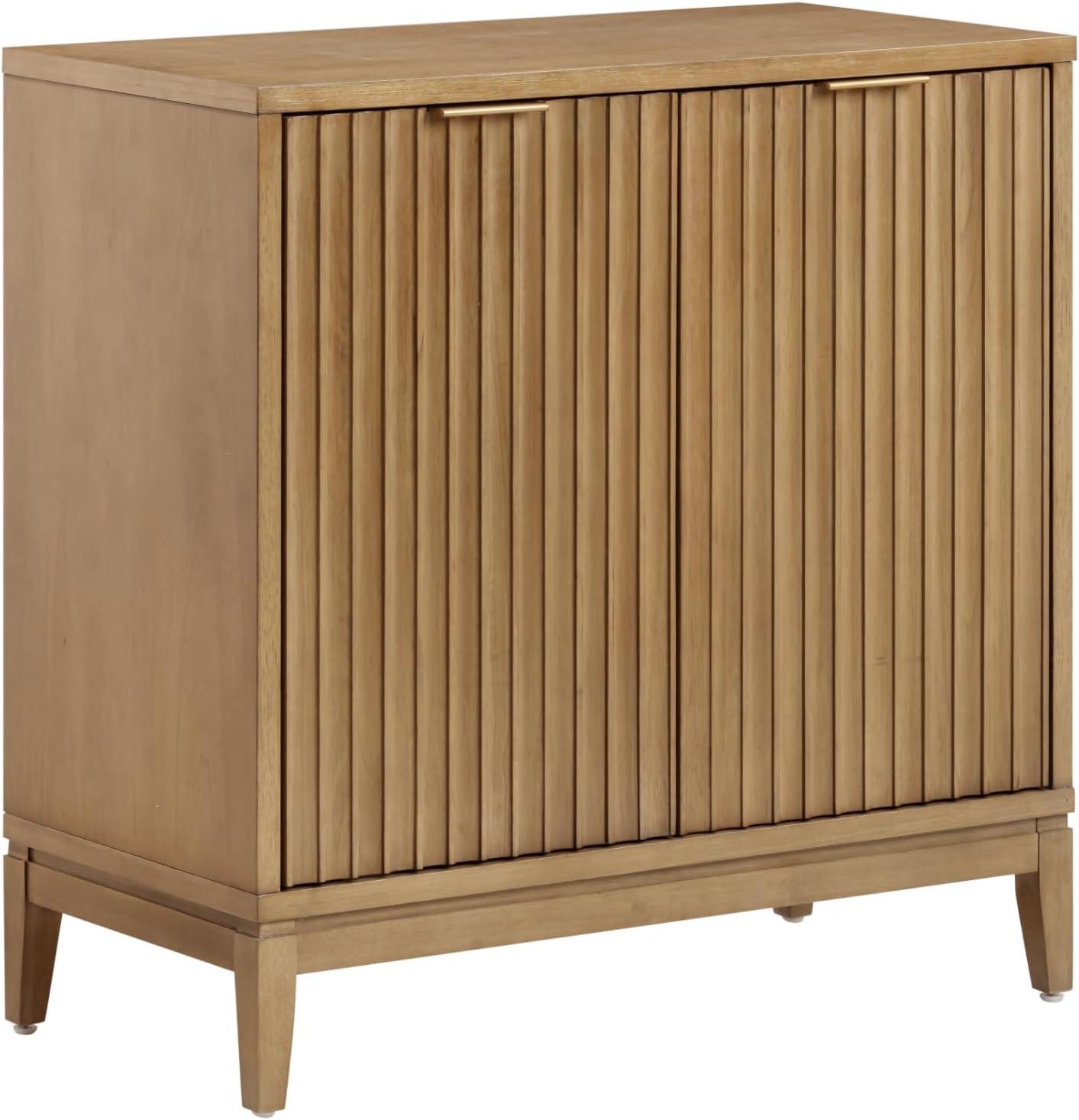 Nathan James Jasper Boho Wooden Storage Cabinet with Doors, Wood Sideboard or Living Room Storage Cabinet, Modern Accent Cabinet, Light Brown